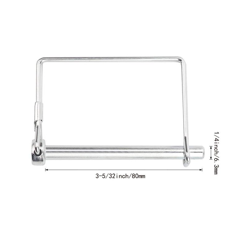 Truleego 10 Pack Trailer Coupler Pins 1/4" x 3-5/32", Zinc-Plated Steel Latch Hitch Pins for Trailer Tongue, Safety Towing Accessories, RV, Boat, Lawn Mower, Tractor – Replacement Pin Kit - Image 2